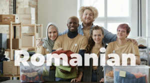 The photo of 5 volunteers with a link to Team IV Mentoring Training Course - Romanian